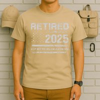 Retired 2025 Not My Problem Anymore Retirement American Flag T-Shirt