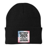 Retired 2025 Not My Problem Anymore Vintage Usa Flag Beanie