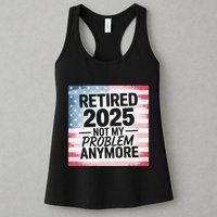 Retired 2025 Not My Problem Anymore Vintage Usa Flag Womens Tank Top