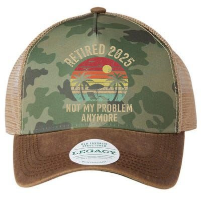 Retired 2025 Not My Problem Anymore Vintage Beach Retirement Legacy Tie Dye Trucker Hat