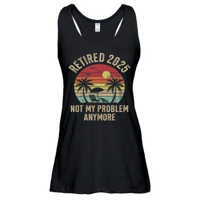 Retired 2025 Not My Problem Anymore Vintage Beach Retirement Ladies Essential Flowy Tank