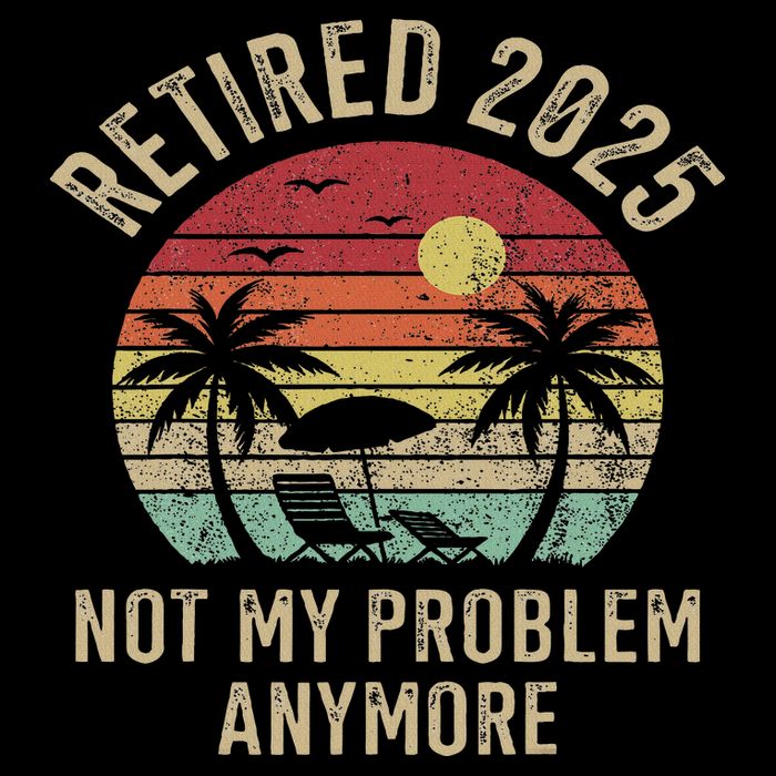 Retired 2025 Not My Problem Anymore Vintage Beach Retirement Flat Bill Trucker Hat
