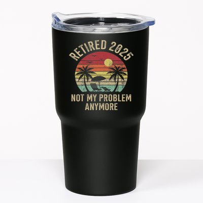 Retired 2025 Not My Problem Anymore Vintage Beach Retirement Tumbler