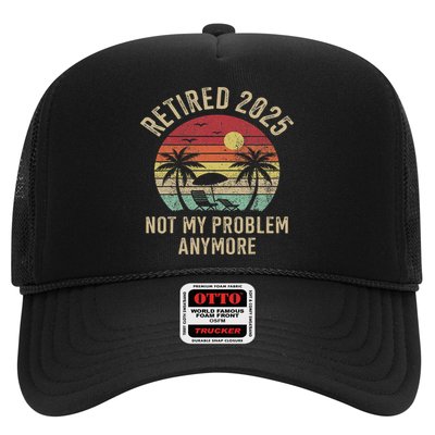 Retired 2025 Not My Problem Anymore Vintage Beach Retirement Trucker Hat