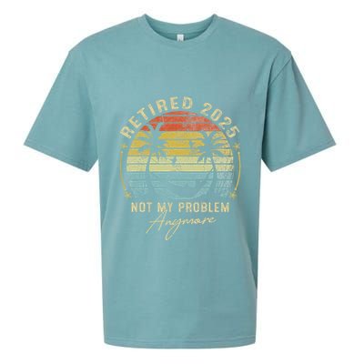 Retired 2025 Not My Problem Anymore Vintage Retirement 2025 Sueded Cloud Jersey T-Shirt