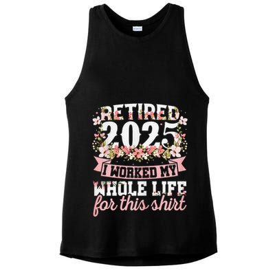 Retired 2025 Not My Problem Anymore Retirement 2025 Women Ladies PosiCharge Tri-Blend Wicking Tank