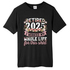 Retired 2025 Not My Problem Anymore Retirement 2025 Women Tall Fusion ChromaSoft Performance T-Shirt