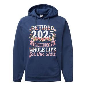 Retired 2025 Not My Problem Anymore Retirement 2025 Women Performance Fleece Hoodie