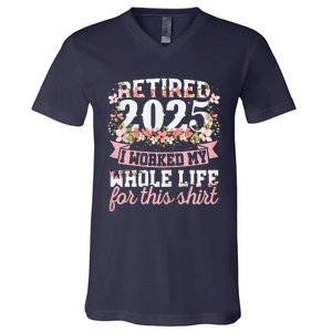 Retired 2025 Not My Problem Anymore Retirement 2025 Women V-Neck T-Shirt