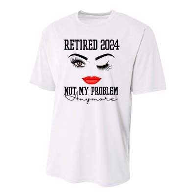 Retired 2024 Not My Problem Anymore Lady Style Youth Performance Sprint T-Shirt