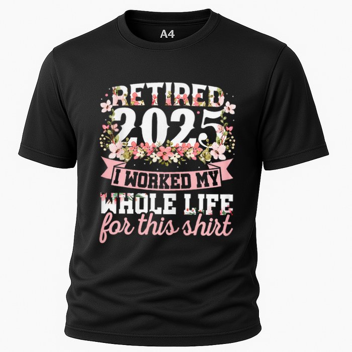 Retired 2025 Not My Problem Anymore Retirement 2025 Women Gift Cooling Performance Crew T-Shirt