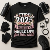 Retired 2025 Not My Problem Anymore Retirement 2025 Women Gift Cooling Performance Crew T-Shirt