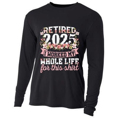 Retired 2025 Not My Problem Anymore Retirement 2025 Women Gift Cooling Performance Long Sleeve Crew