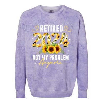 Retired 2024 Not My Problem Anymore Sunflower Colorblast Crewneck Sweatshirt