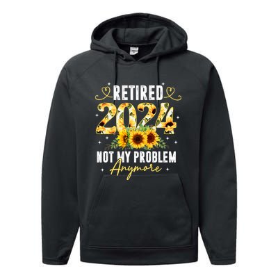 Retired 2024 Not My Problem Anymore Sunflower Performance Fleece Hoodie