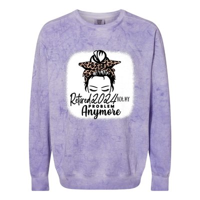 Retired 2024 Not My Problem Anymore Colorblast Crewneck Sweatshirt