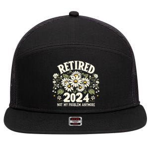 Retired 2024 Not My Problem Anymore Daisy Floral 7 Panel Mesh Trucker Snapback Hat