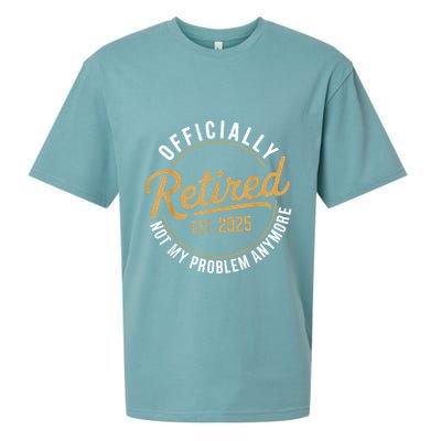 Retired 2025 Not My Problem Anymore Vintage Funny Sueded Cloud Jersey T-Shirt