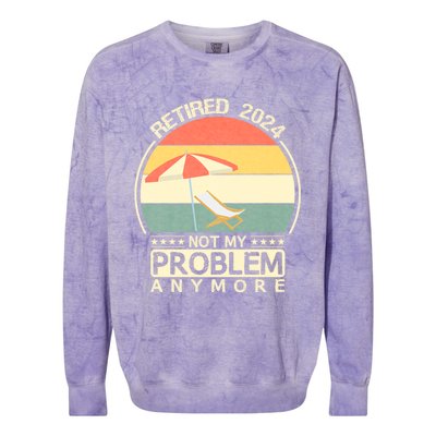 Retired 2024 Not My Problem Anymore Vintage Colorblast Crewneck Sweatshirt