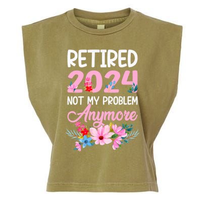 Retired 2024 Not My Problem Anymore Garment-Dyed Women's Muscle Tee