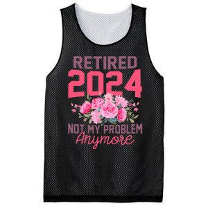 Retired 2024 Not My Problem Retirement Gifts For Women 2024 Mesh Reversible Basketball Jersey Tank