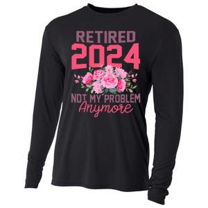 Retired 2024 Not My Problem Retirement Gifts For Women 2024 Cooling Performance Long Sleeve Crew