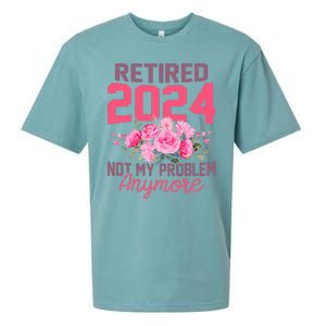 Retired 2024 Not My Problem Retirement Gifts For Women 2024 Sueded Cloud Jersey T-Shirt