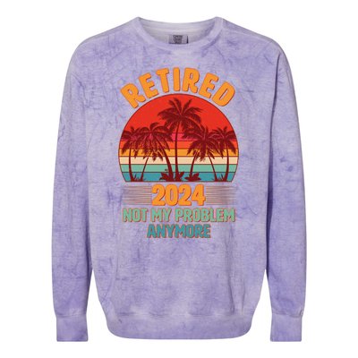 Retired 2024 Not My Problem Anymore Vintage Tropical Colorblast Crewneck Sweatshirt