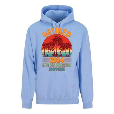 Retired 2024 Not My Problem Anymore Vintage Tropical Unisex Surf Hoodie