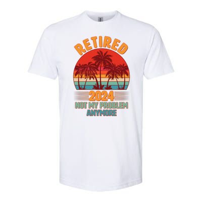 Retired 2024 Not My Problem Anymore Vintage Tropical Softstyle CVC T-Shirt