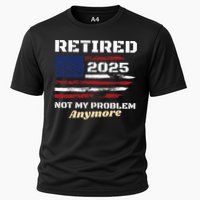 Retired 2025 Not My Problem Anymore American Flag Retirement Performance Shirt