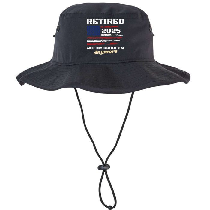 Retired 2025 Not My Problem Anymore American Flag Retirement Bucket Hat