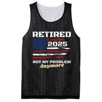 Retired 2025 Not My Problem Anymore American Flag Retirement Mesh Reversible Basketball Jersey Tank