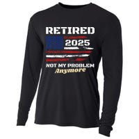 Retired 2025 Not My Problem Anymore American Flag Retirement Cooling Performance Long Sleeve Crew