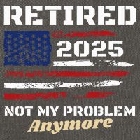 Retired 2025 Not My Problem Anymore American Flag Retirement Cotton Canvas Backpack