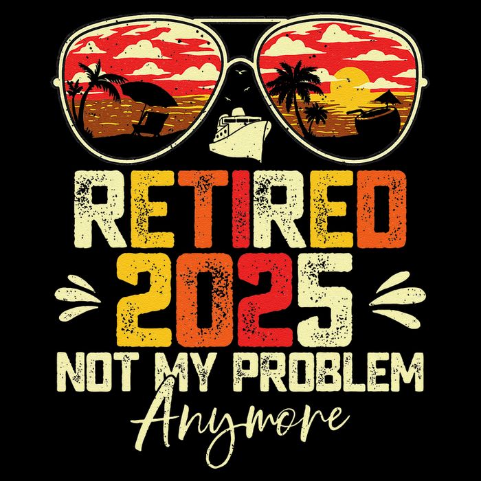 Retired 2025 Not My Problem Anymore Retirement 7-Panel Snapback Hat