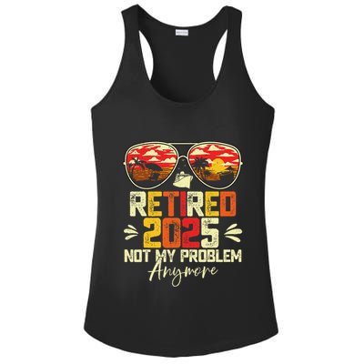 Retired 2025 Not My Problem Anymore Retirement Ladies PosiCharge Competitor Racerback Tank