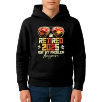 Retired 2025 Not My Problem Anymore Retirement Kids Hoodie