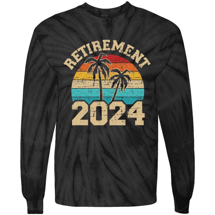 Retirement 2024 not my problem anymore vintage retired Tie-Dye Long Sleeve Shirt