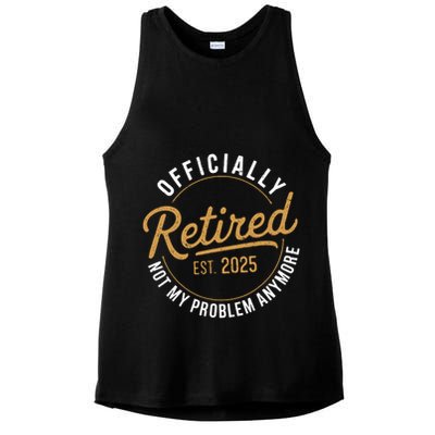 Retired 2025 Not My Problem Anymore Vintage Funny Ladies PosiCharge Tri-Blend Wicking Tank