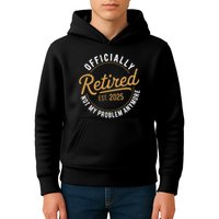 Retired 2025 Not My Problem Anymore Vintage Funny Kids Hoodie