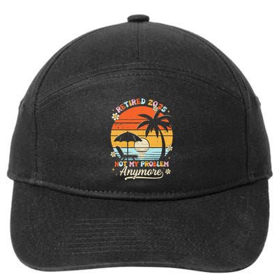 Retired 2025 Not My Problem Anymore Groovy Retirement 2025 7-Panel Snapback Hat