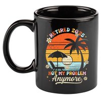 Retired 2025 Not My Problem Anymore Groovy Retirement 2025 11oz C Handle Ceramic Mug