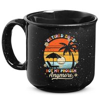 Retired 2025 Not My Problem Anymore Groovy Retirement 2025 15oz Campfire Ceramic Mug