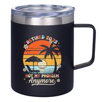 Retired 2025 Not My Problem Anymore Groovy Retirement 2025 12oz Stainless Steel Coffee Mug