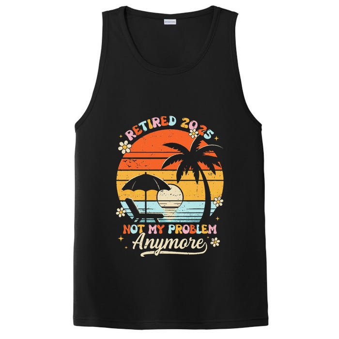 Retired 2025 Not My Problem Anymore Groovy Retirement 2025 PosiCharge Competitor Tank