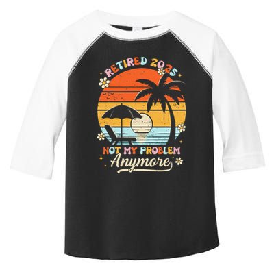Retired 2025 Not My Problem Anymore Groovy Retirement 2025 Toddler Fine Jersey T-Shirt
