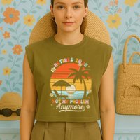 Retired 2025 Not My Problem Anymore Groovy Retirement 2025 Garment-Dyed Women's Muscle Tee