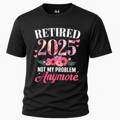 Retired 2025 Not My Problem Anymore Floral Women Retirement Performance Shirt