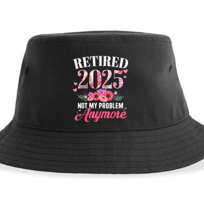 Retired 2025 Not My Problem Anymore Floral Women Retirement Sustainable Bucket Hat